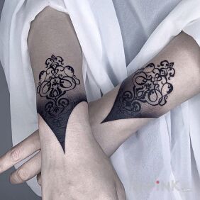 Tattoo Something truly stylish on the wrist motif: other style: blackwork / blackout