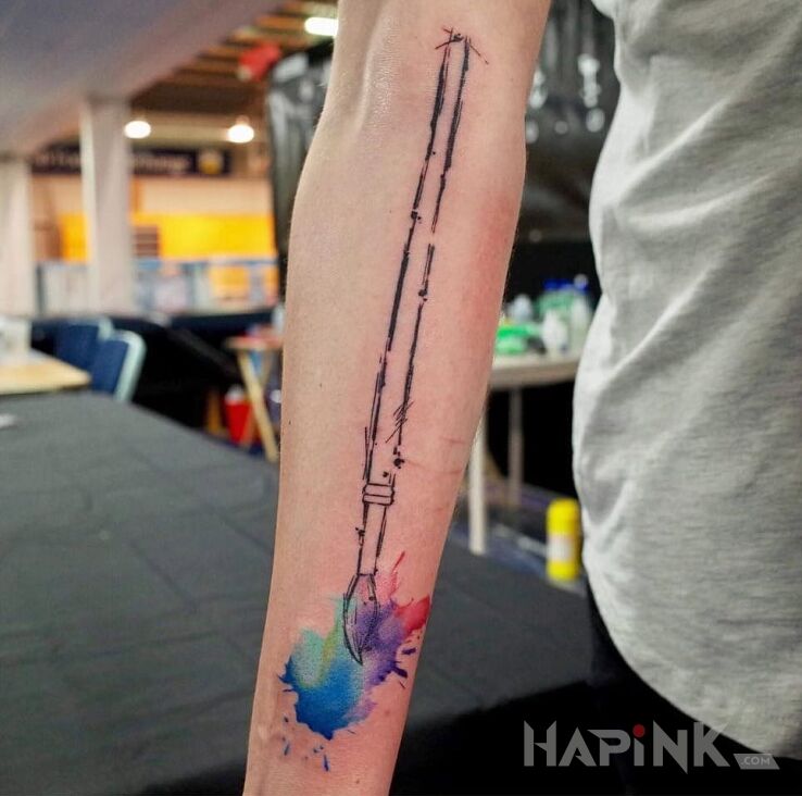Tattoo Pędzel in other motif on the forearm