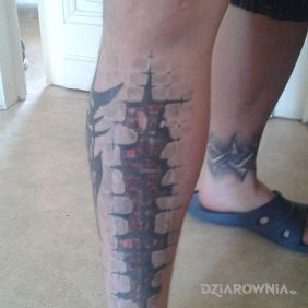 Tatuaż Murek na nodze motyw: 3D