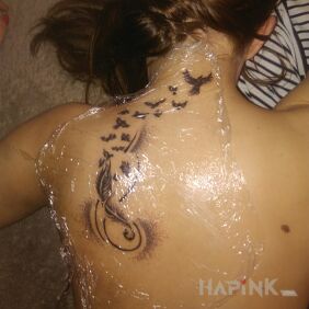 Tattoo My first on the shoulder blades motif: animals