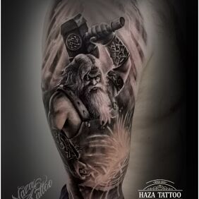 Tattoo Thor On the arm motif: fantasy style: realistic