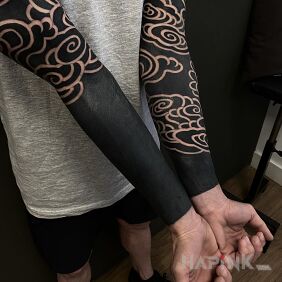 Tattoo Paws paws black paws on the forearm motif: sleeves style: blackwork / blackout