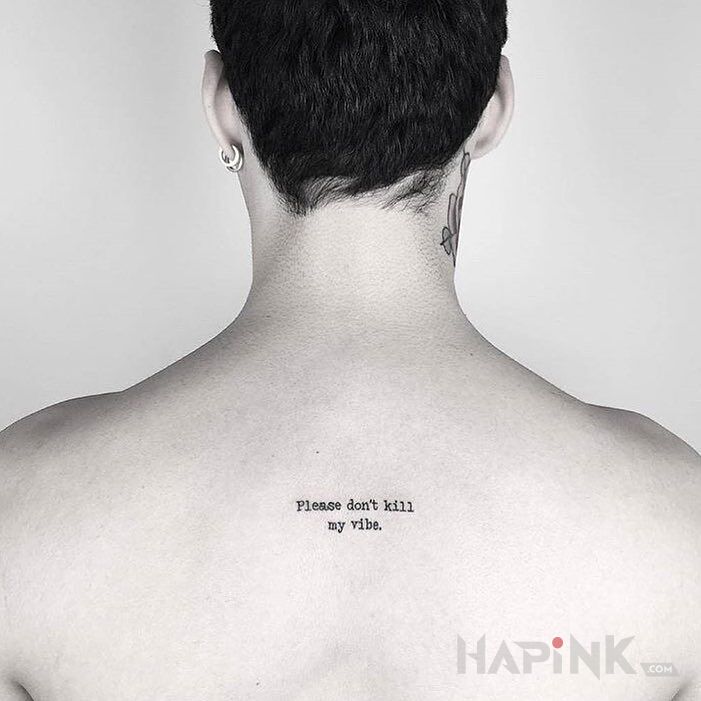Tattoo Kendrick lamar in lettering motif on the back