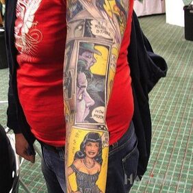 Tattoo Comic on the forearm motif: sleeves