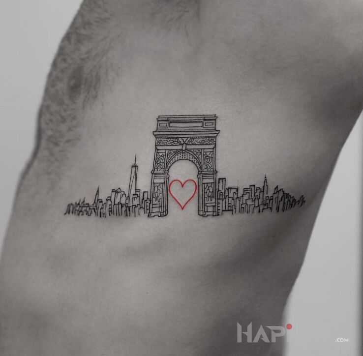Tattoo Nowy jork in other motif on the ribs