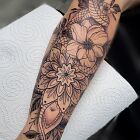 Wąż tatuaż Kwiaty Mandala
