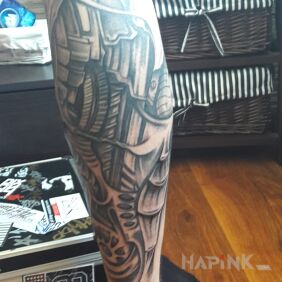 Tattoo Zebates on the calf motif: anatomical