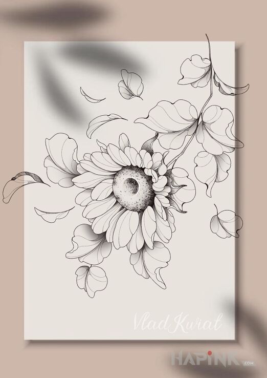Designs zapraszam do zapisów na delikatne kwiaty - contour / linework
