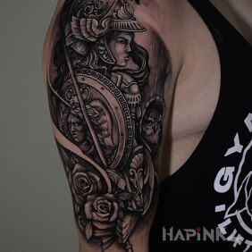 Tattoo Starting the sleeve by #vean_sschesnok On the arm motif: war style: realistic