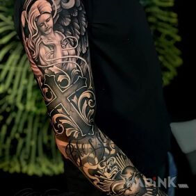 Tattoo For a Christian 😄 On the arm motif: religious style: graphic / illustrative