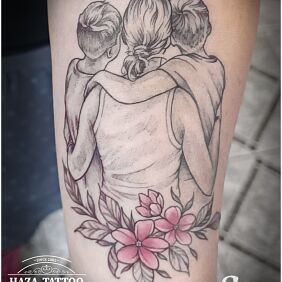 Tattoo Family On the arm motif: flowers style: graphic / illustrative