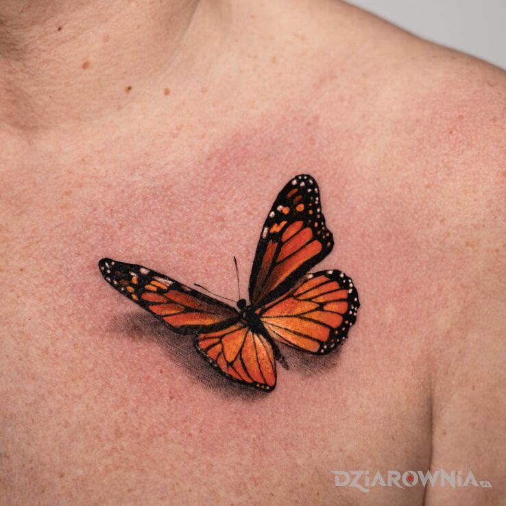 Tatuaż motyl w motywie natura i stylu realistyczne na biodrze