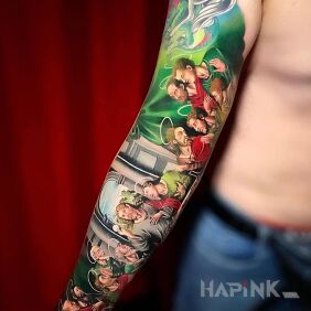 Tattoo The Last Supper On the arm motif: sleeves style: graphic / illustrative