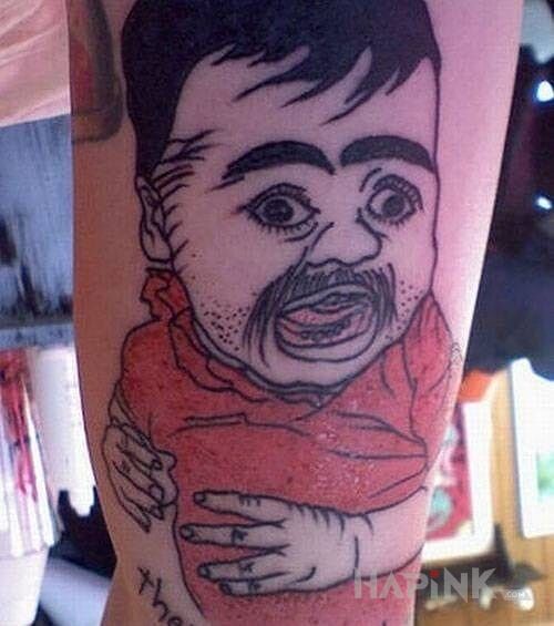 Tattoo WTF in other motif on the leg