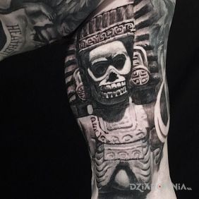 Tatuaż Bóg śmierci na ramieniu motyw: 3D styl: realistyczne