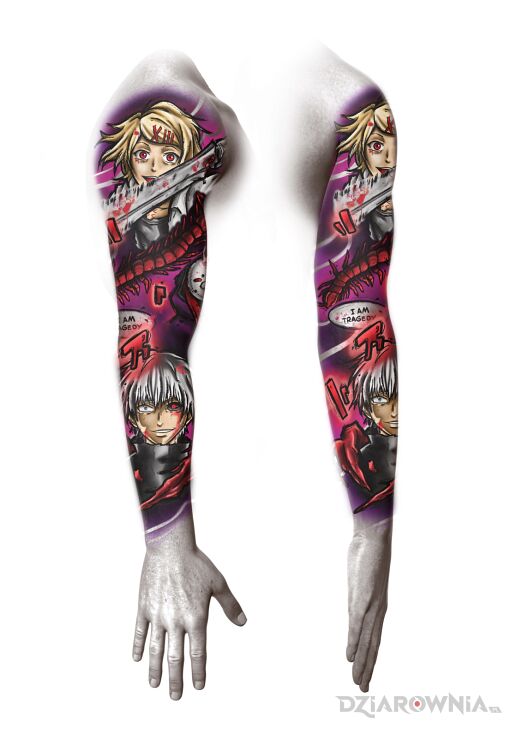 Wzór anime sleeve rękaw od sonii - graficzne / ilustracyjne