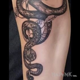Tattoo Viper on the forearm motif: animals style: graphic / illustrative