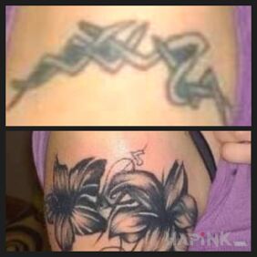Tattoo Cover on the upper arm motif: cover-up style: realistic