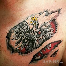 Tattoo Homeland under the skin on the chest motif: patriotic