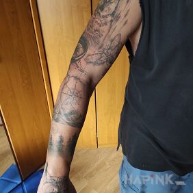 Tattoo Just some patterns On the arm motif: black and gray style: realistic