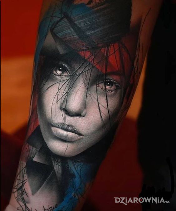 Tatuaż twarzyczka w motywie kolorowe i stylu realistyczne na ręce