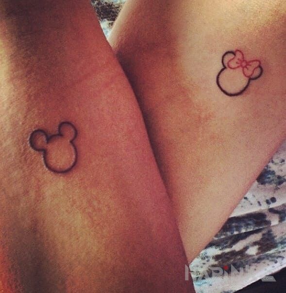 Tattoo Gwiazdy disney'a in Love motif on the forearm