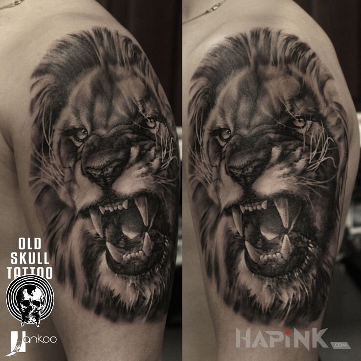 Tattoo Leweł in 3D motif and realistic style on the upper arm