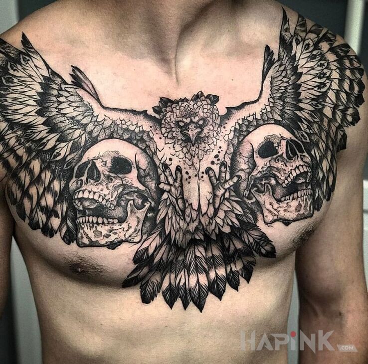 Tattoo Chyba orzeł in animals motif on the chest