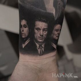 Tattoo Boys from the fringe on the forearm motif: characters style: realistic