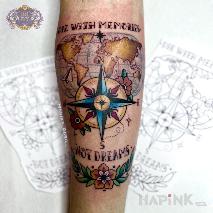 Tattoo Motyw podróżniczy w naszym studio tatuażu in other motif and neo-traditional style on the forearm