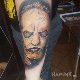 Tattoo Slipknot on the forearm motif: 3D