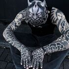 Tatuaż diaboliczny na palcach, motyw: mroczne, styl: japońskie / irezumi