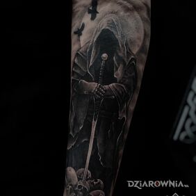 Tatuaż ŚMIERĆ na ręce motyw: czaszki styl: realistyczne