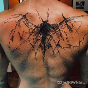Tatuaż Linework na plecach motyw: pozostałe styl: szkic