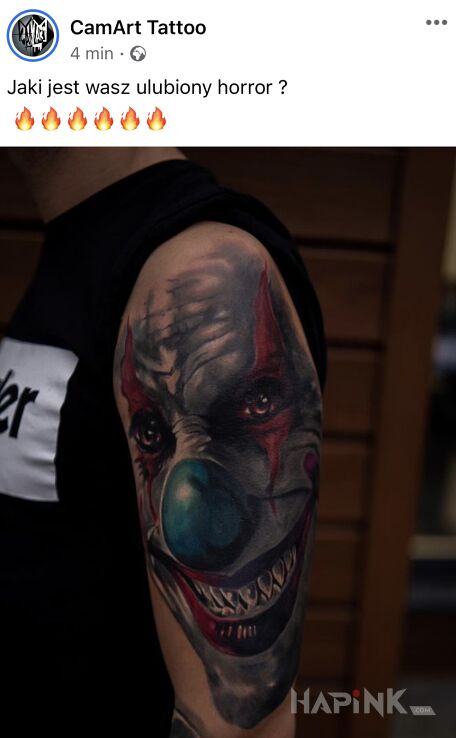 Tattoo Horror in dark motif and realistic style On the arm