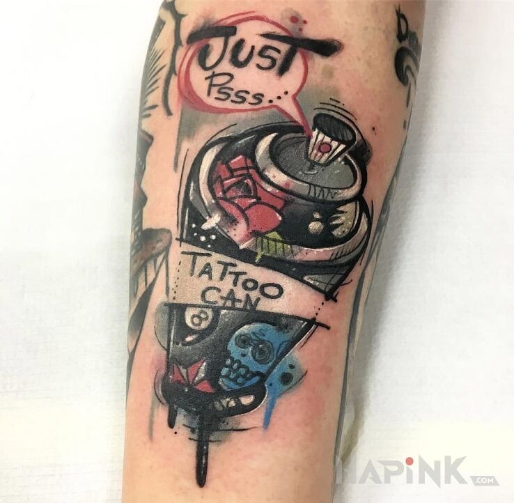 Tattoo Tattoo can in other motif on the forearm