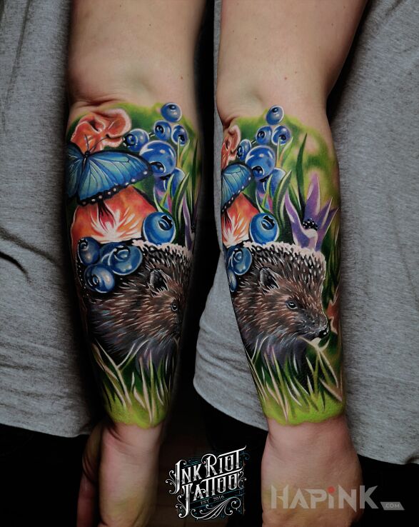 Tattoo Kolorowe przedramię od Mariusza in animals motif and realistic style on the forearm