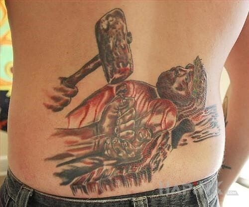 Tattoo Strach patrzeć in other motif on the back