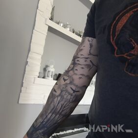 Tattoo Forest on the forearm motif: sleeves style: graphic / illustrative