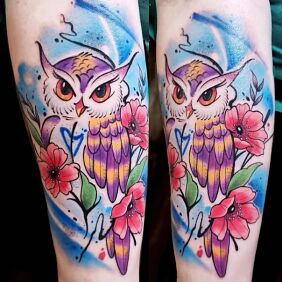 Tattoo Owl On the arm motif: animals style: graphic / illustrative