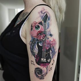 Tattoo Pokemon rock On the arm motif: objects style: graphic / illustrative