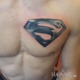 Tattoo Superman on the chest motif: 3D