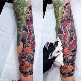Tattoo Japanese snake On the arm motif: animals style: japanese / irezumi