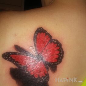 Tattoo Butterfly on the shoulder blades motif: butterflies