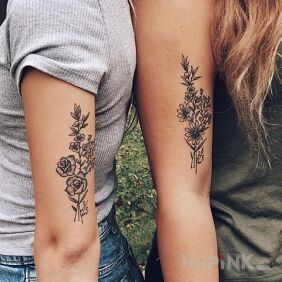 Tattoo Friendship On the arm motif: black and gray style: graphic / illustrative