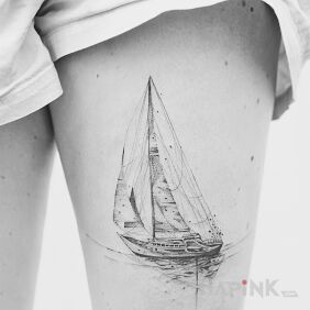 Tattoo Boat on the leg motif: other