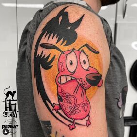 Tattoo Braveheart on the upper arm motif: funny style: cartoon / comic book