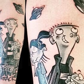 Tatuaż Ed Edd i Eddy na ręce motyw: postacie styl: kreskówkowe / komiksowe