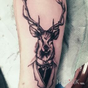 Tattoo Handsome deer on the forearm motif: animals