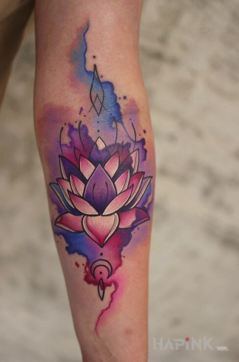 Tattoo Akwarelowo! by Roofi in colorful motif and Watercolor style on the forearm